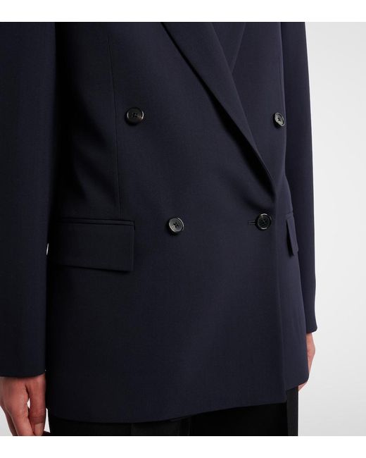 The Row Blue Paden Double-Breasted Virgin Wool Blazer