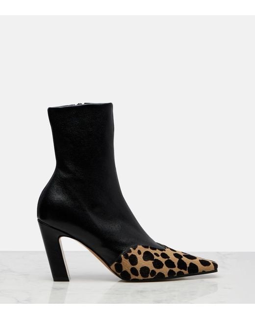 Khaite Black Nevada 85 Leather Ankle Boots