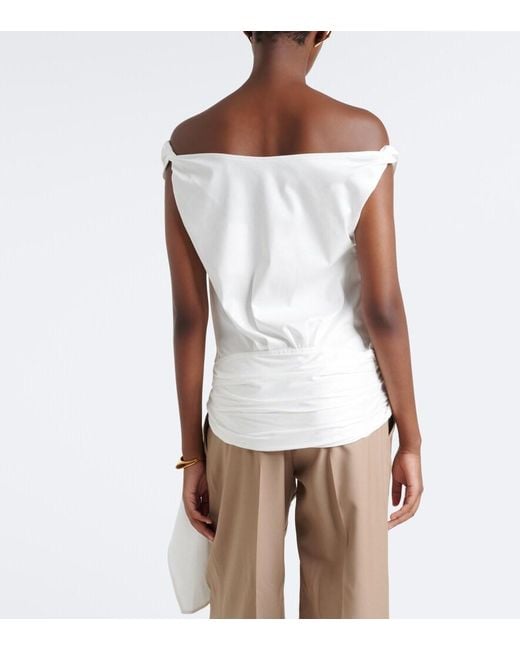 Proenza Schouler White Zafira Asymmetric Cotton Jersey Top