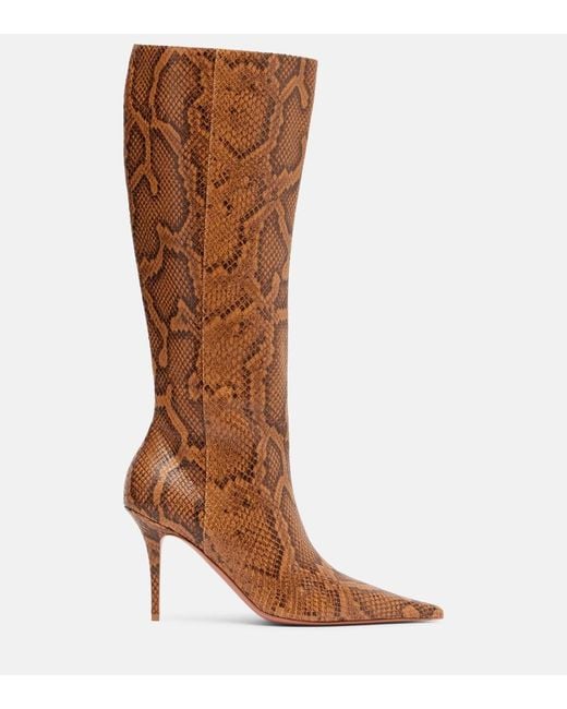 AMINA MUADDI Brown Barbara Leather Knee-High Boots