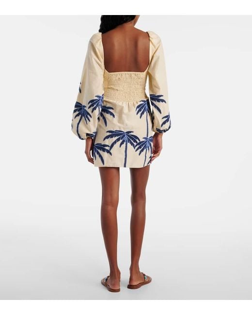 Johanna Ortiz Blue The Power Of The Sea Cotton-Blend Minidress