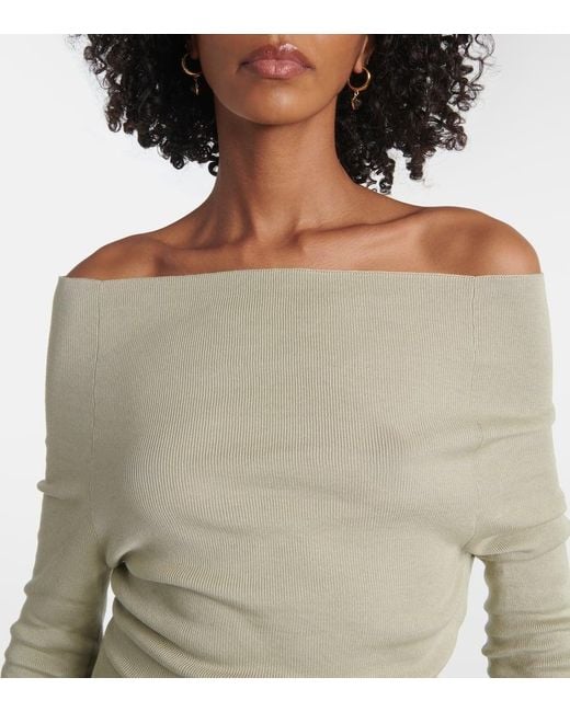 AYA MUSE Natural Off-Shoulder-Maxikleid Kora