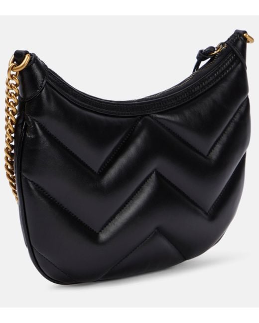 Gucci Black GG Marmont Small Matelasse Leather Shoulder Bag