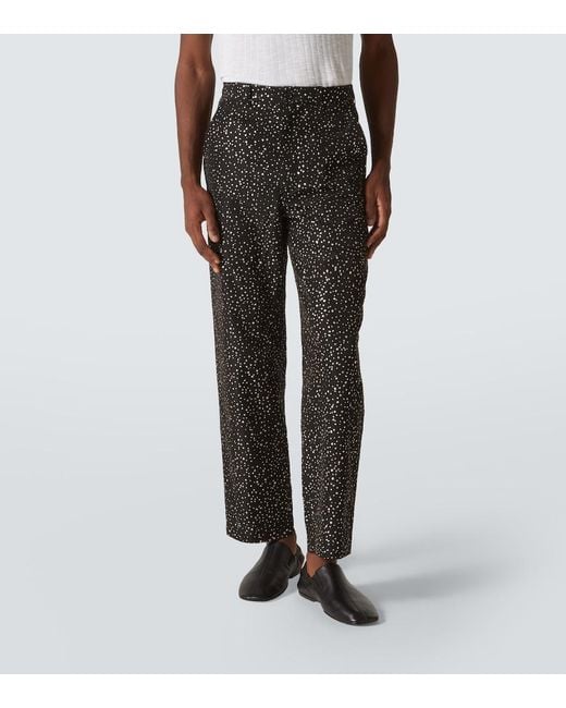 Bode Black Glitter Faille Straight Pants for men