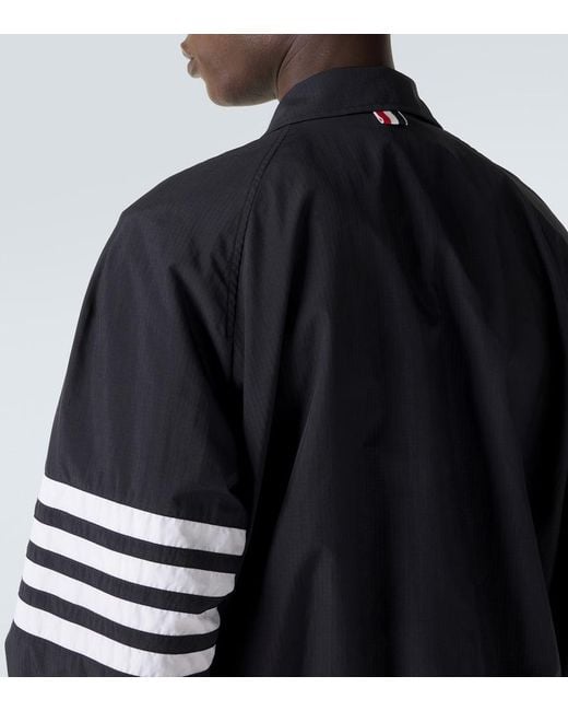 Thom Browne Blue 4-Bar Ripstop Blouson Jacket for men