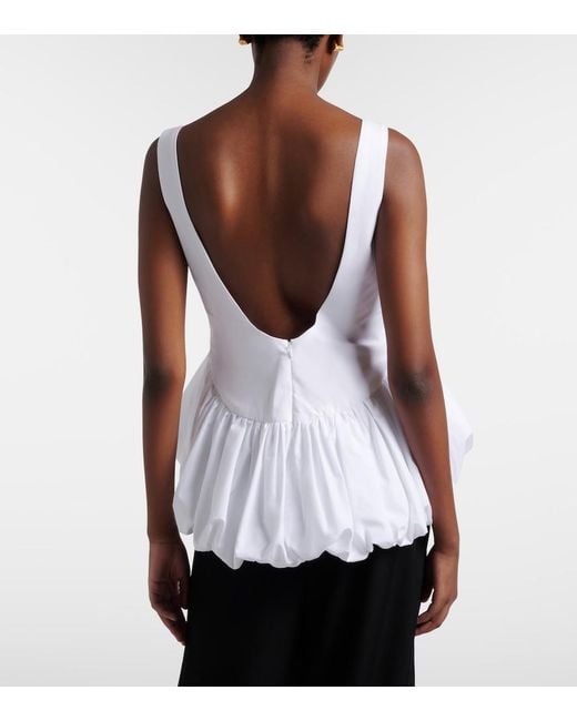 Rohe White Peplum Cotton Poplin Top