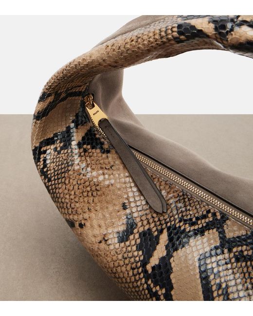 Khaite Brown Olivia Medium Snake-Effect Leather Tote Bag