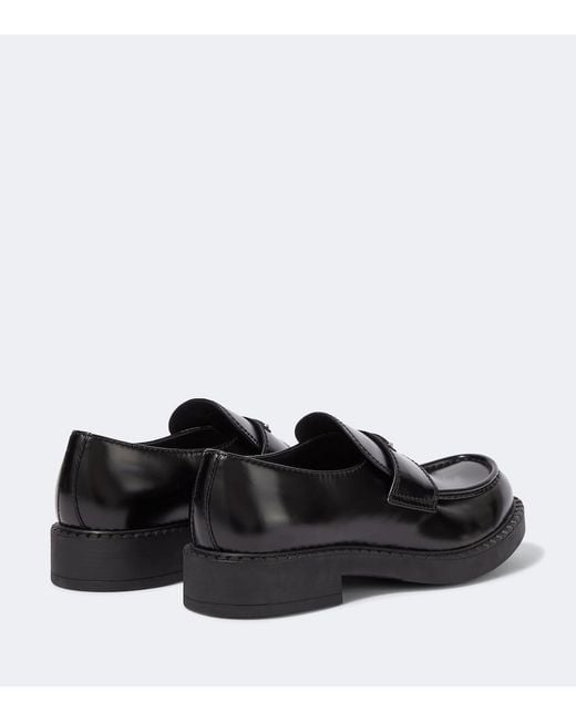 Prada Black Chocolate Leather Loafers for men