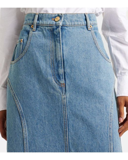Nina Ricci Blue Denim Midi Skirt