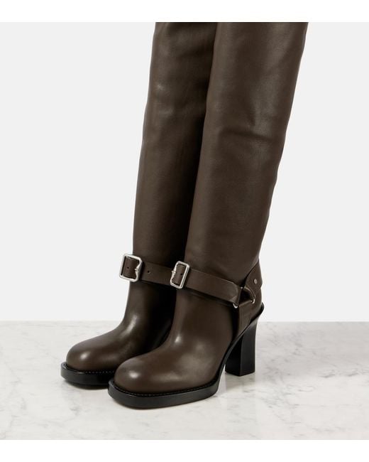 Burberry Brown Leather Over-The-Knee Boots