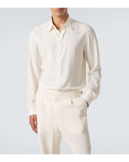 Dolce & Gabbana White Dg Silk Shirt for men