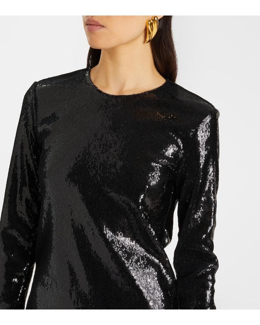 Totême Black Sequined Jersey Top