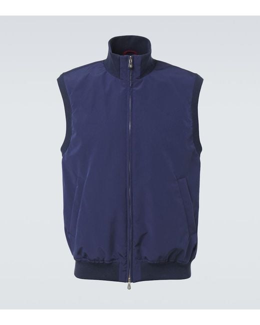Brunello Cucinelli Blue Padded Technical Vest for men