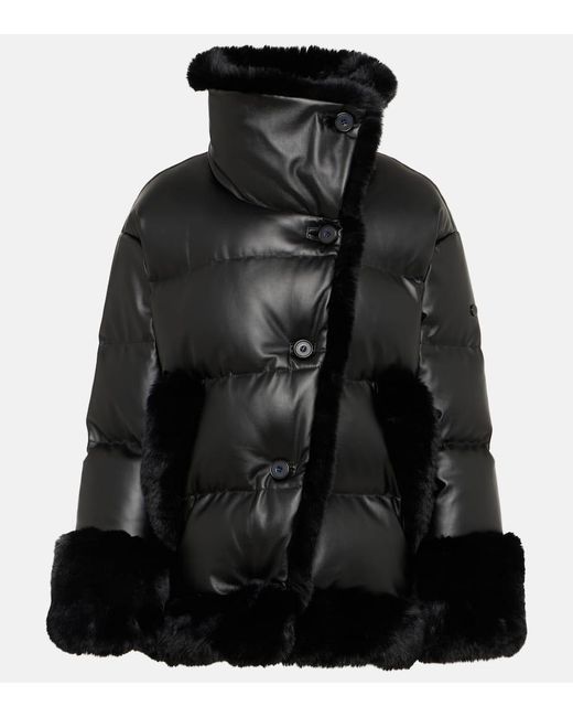 Goldbergh Black Solange Faux Fur-Trimmed Down Jacket