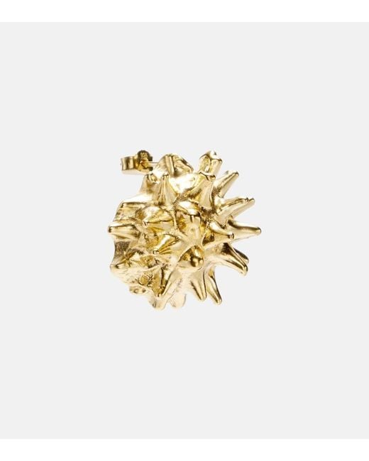 YSSO Metallic Sea Urchin 24Kt-Plated Earrings