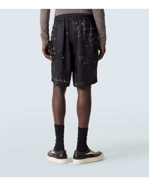Rick Owens Black Printed Shorts for men