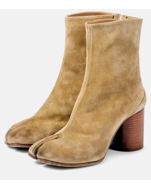 Maison Margiela Natural Tabi Suede Ankle Boots