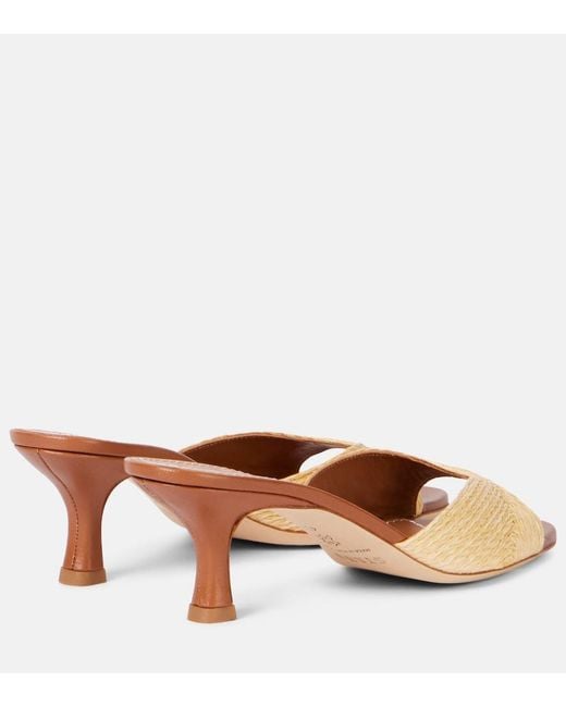 Staud Brown Brigitte 55 Leather-Lined Mules