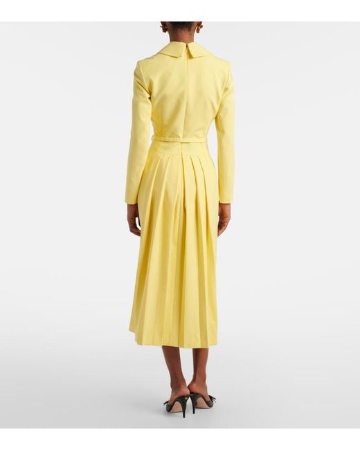 Emilia Wickstead Yellow Kalonice Crepe Midi Dress