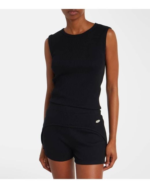 Shorts Acanalados De Jersey De Algodon Jean Paul Gaultier de color Black