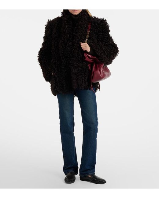 Nour Hammour Black Amara Shearling Coat
