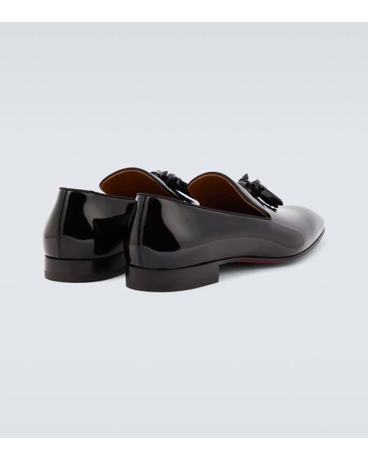 Christian Louboutin Black Dandelion Tassel Patent Leather Loafers for men