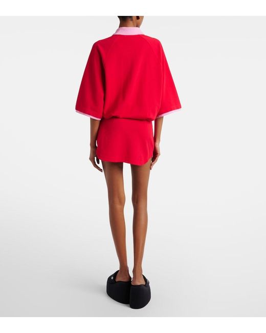 The Attico Red Cotton Polo Dress