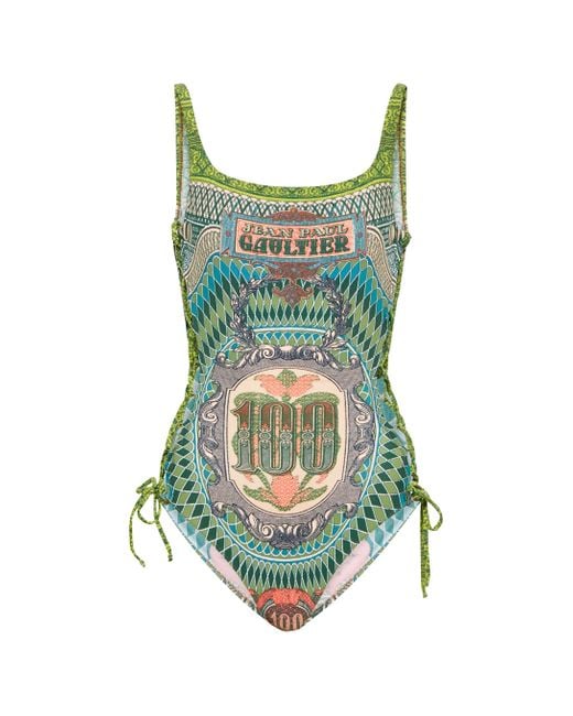 Jean Paul Gaultier Green Printed Swimsuit