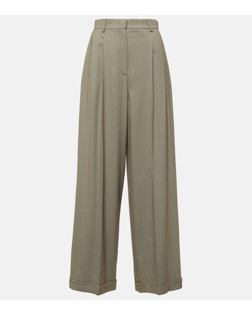 Tod's Natural Mid-rise Wide-leg Pants