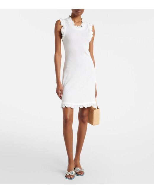 Loewe White Paula's Ibiza Cotton-Blend Minidress