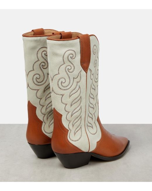 Isabel Marant Brown Duerto Embroidered Leather Boots