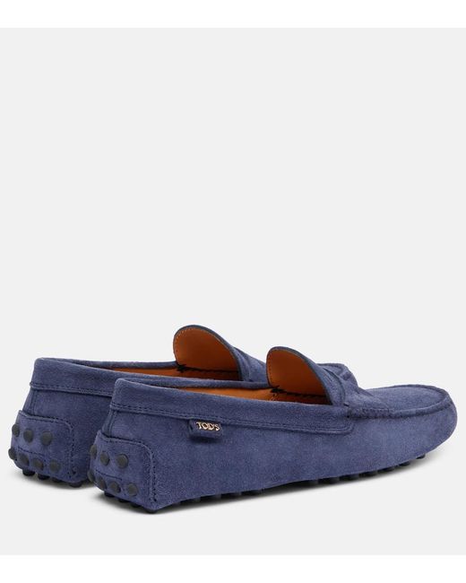 Tod's Blue Gommino Suede Driving Shoes