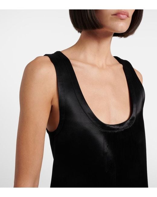 Saint Laurent Black Satin Minidress