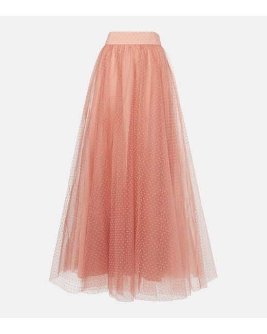 Zimmermann Pink Tulle Maxi Skirt