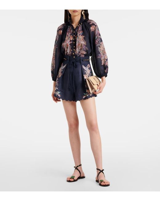Short Rhiannon Brode En Lin Zimmermann en coloris Blue