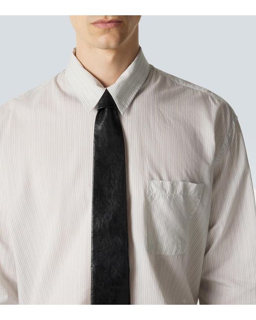 Our Legacy White Above Striped Cotton-Blend Shirt for men