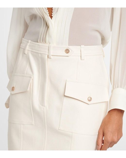 Tom Ford White Cotton-Blend Midi Skirt