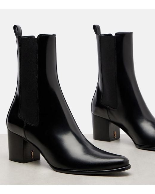 Saint Laurent Black Jill 60 Leather Ankle Boots