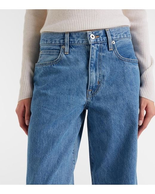 SLVRLAKE Denim Blue Ella Barrel-Leg Jeans