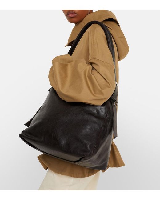 Lemaire Black Small Belted Leather Shoulder Bag