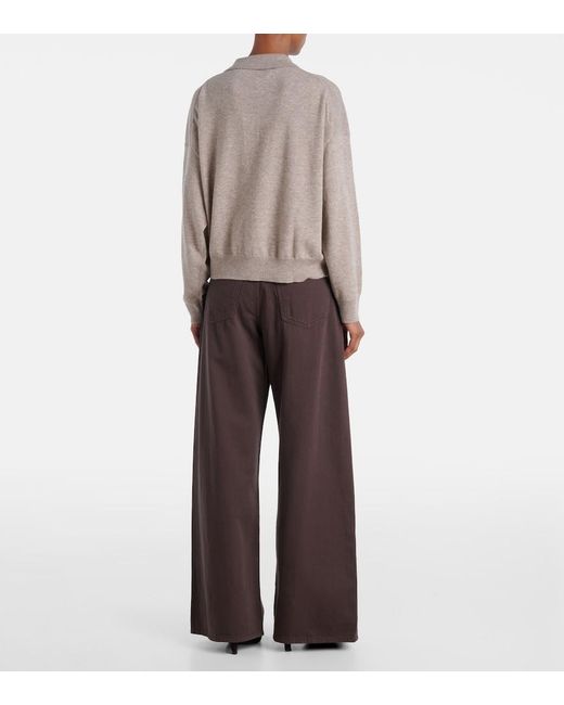 Jardin Des Orangers Natural Wool And Cashmere Polo Sweater