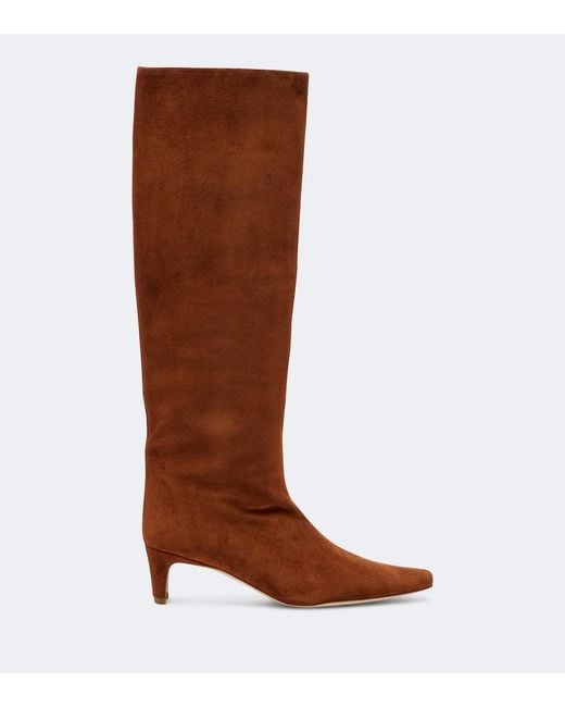 Staud Brown Wally Suede Knee-High Boots