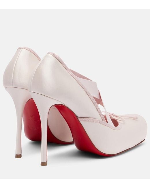 Christian Louboutin Pink Cassiastic 100 Crepe Satin Pumps