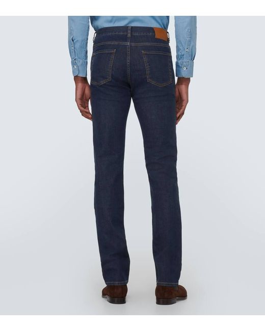 Jeans regular con 5 tasche di Canali in Blue da Uomo