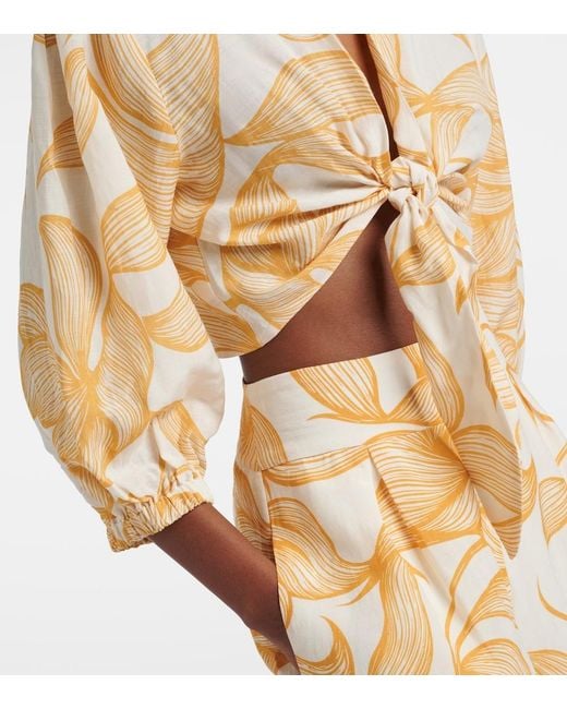 Adriana Degreas Metallic Printed Crop Top