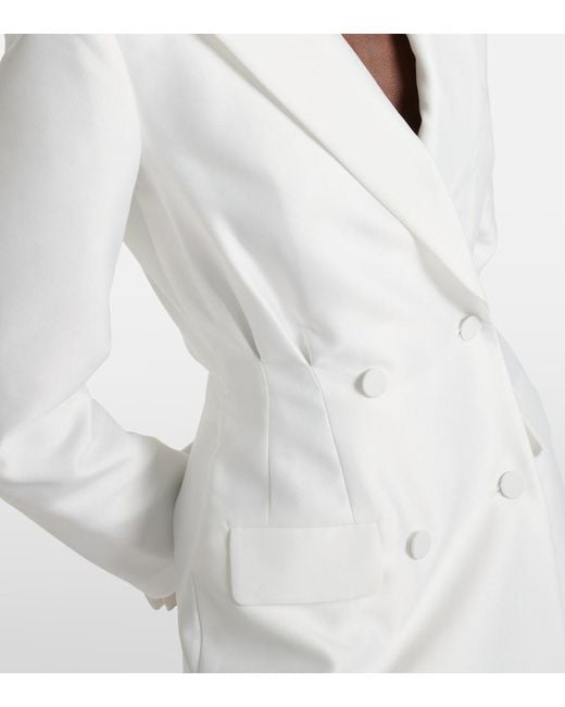 Robe Blazer En Taffetas Self-Portrait en coloris White