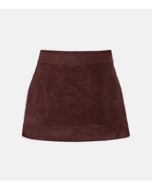 Dorothee Schumacher Red Fluffy Statement Wool-Blend Miniskirt