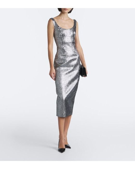Roland Mouret Gray Jacquard Corset Dress