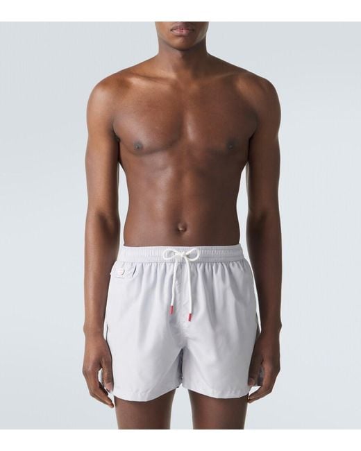 Kiton Blue Logo Swim Trunks for men
