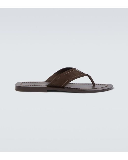 The Row Brown Dan Suede Thong Sandals for men